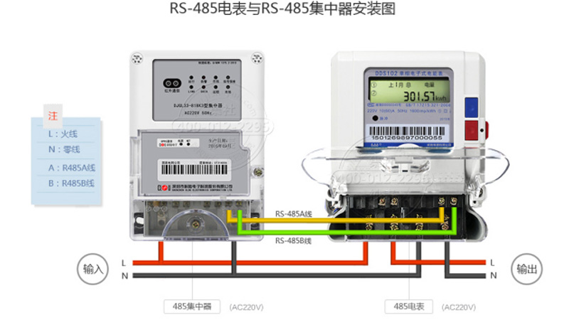 RS485通讯模块接口示意图